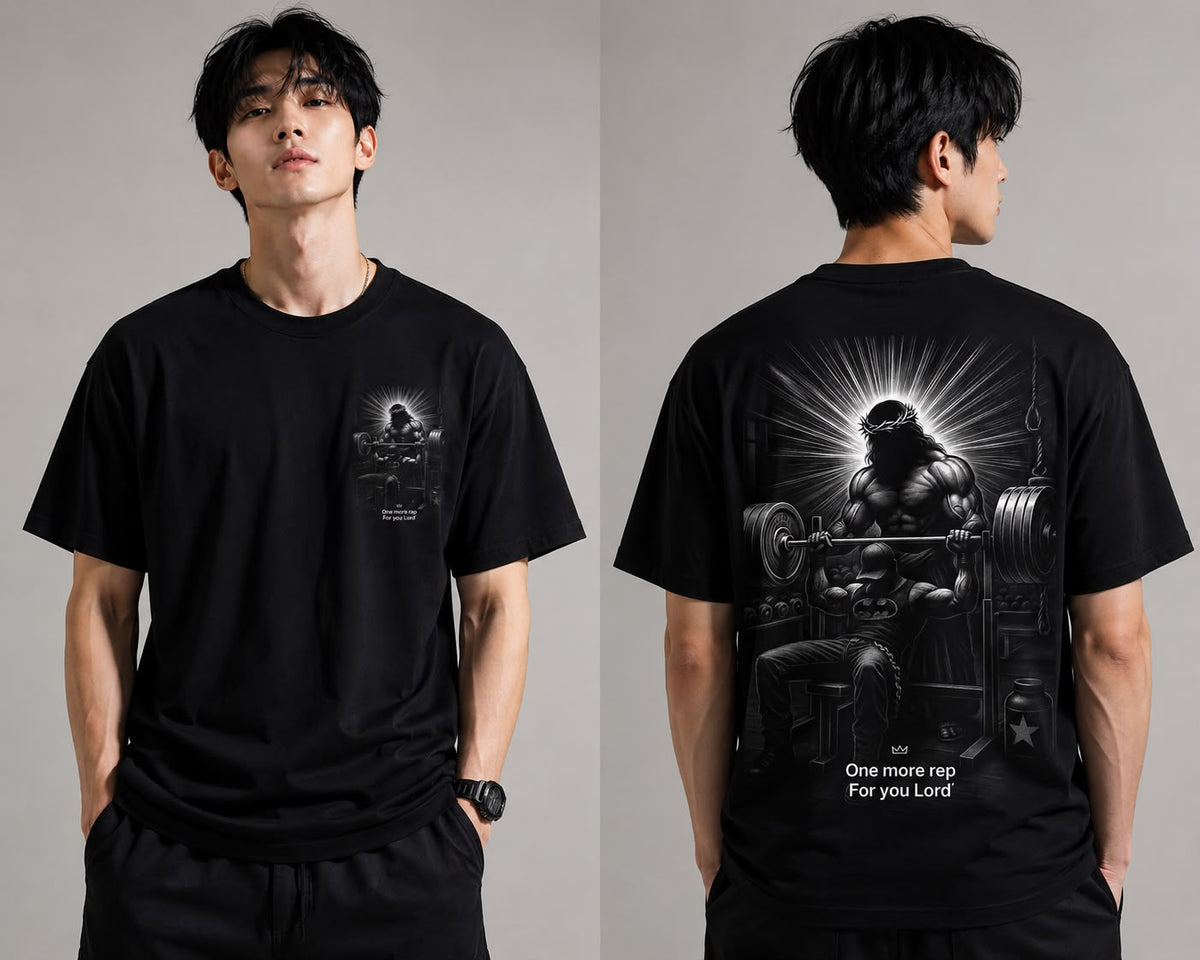 One More Rep Oversized Graphic T-Shirt for Men