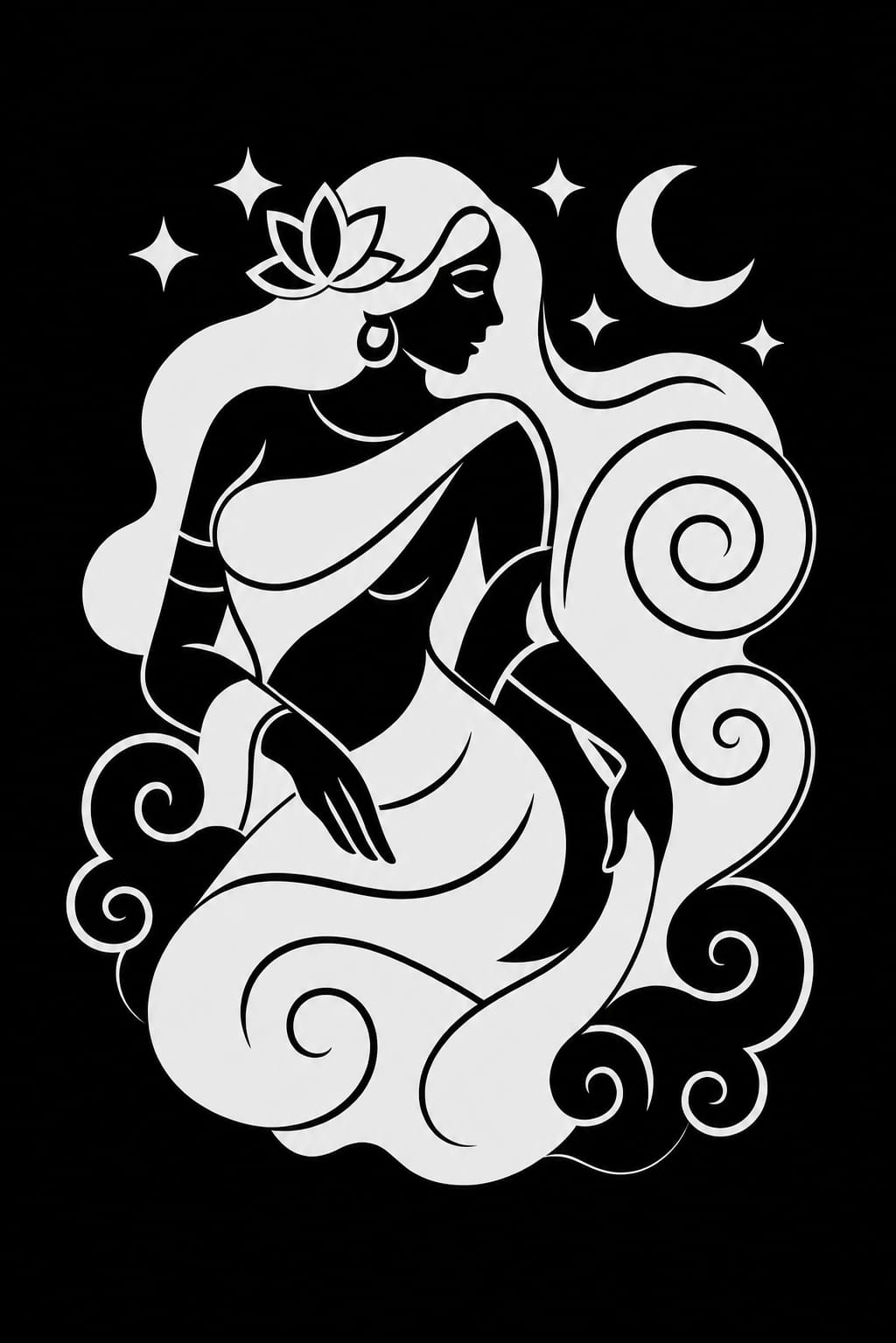 Celestial Serenity – Oversized Graphic T-Shirt | Mystic Moon Edition