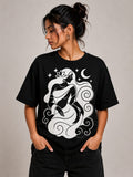 Celestial Serenity – Oversized Graphic T-Shirt | Mystic Moon Edition