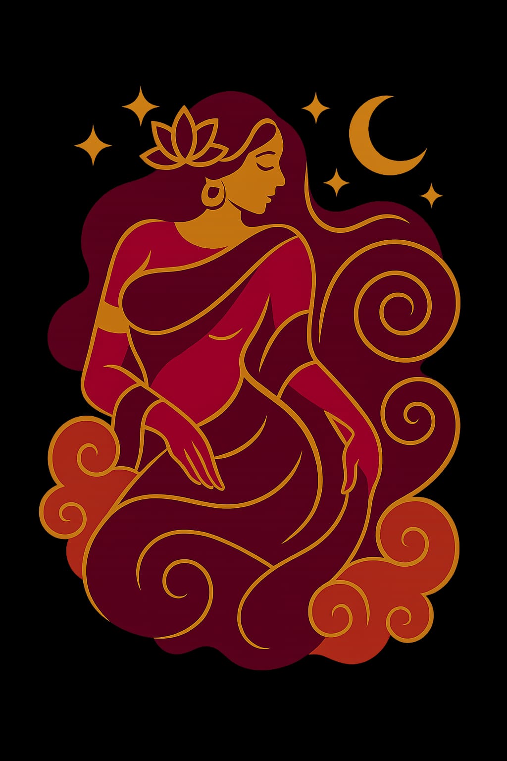 Celestial Serenity – Oversized Graphic T-Shirt | Mystic Moon Edition