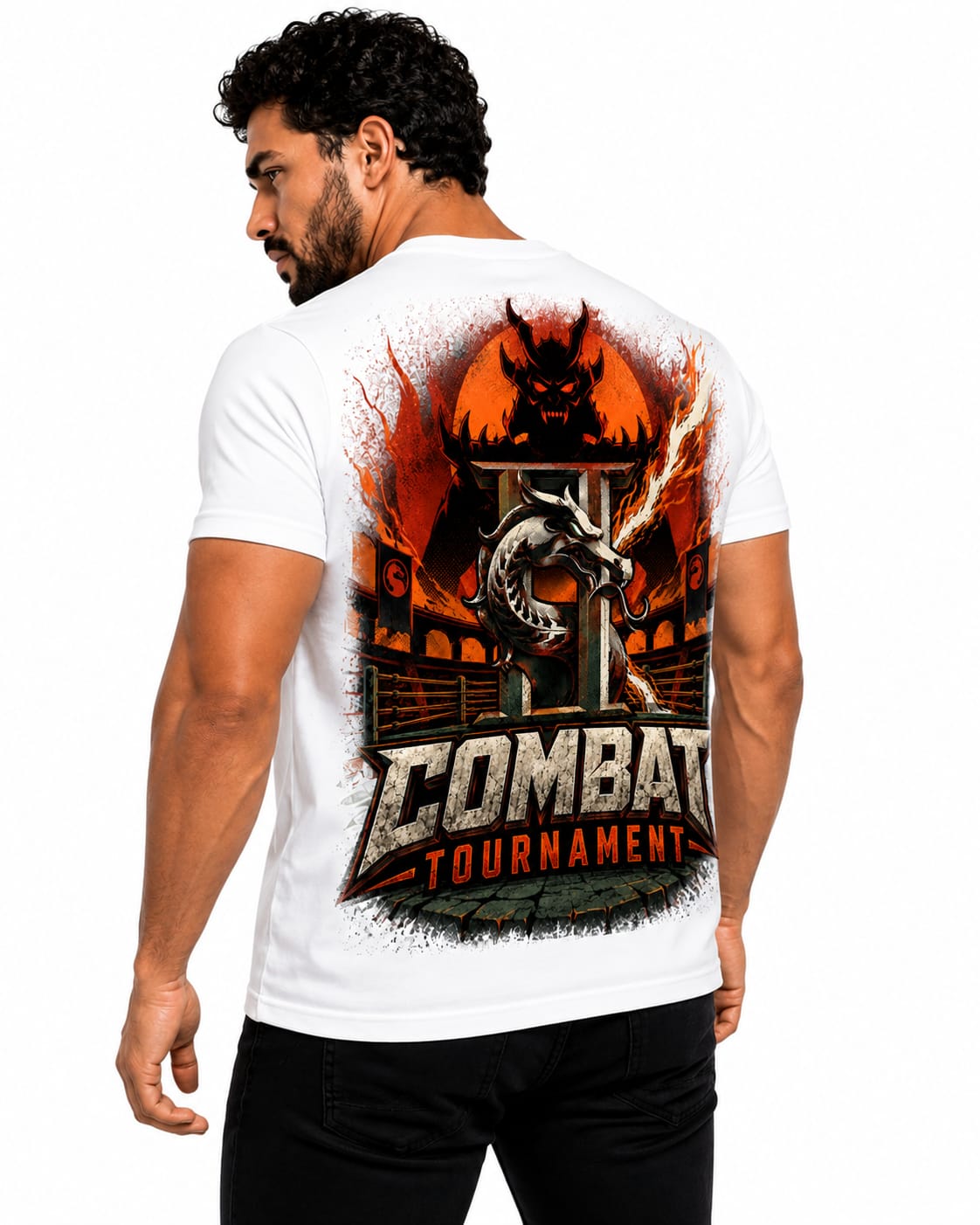Combat Tournament – Oversized Graphic T-Shirt | Warrior Arena Edition