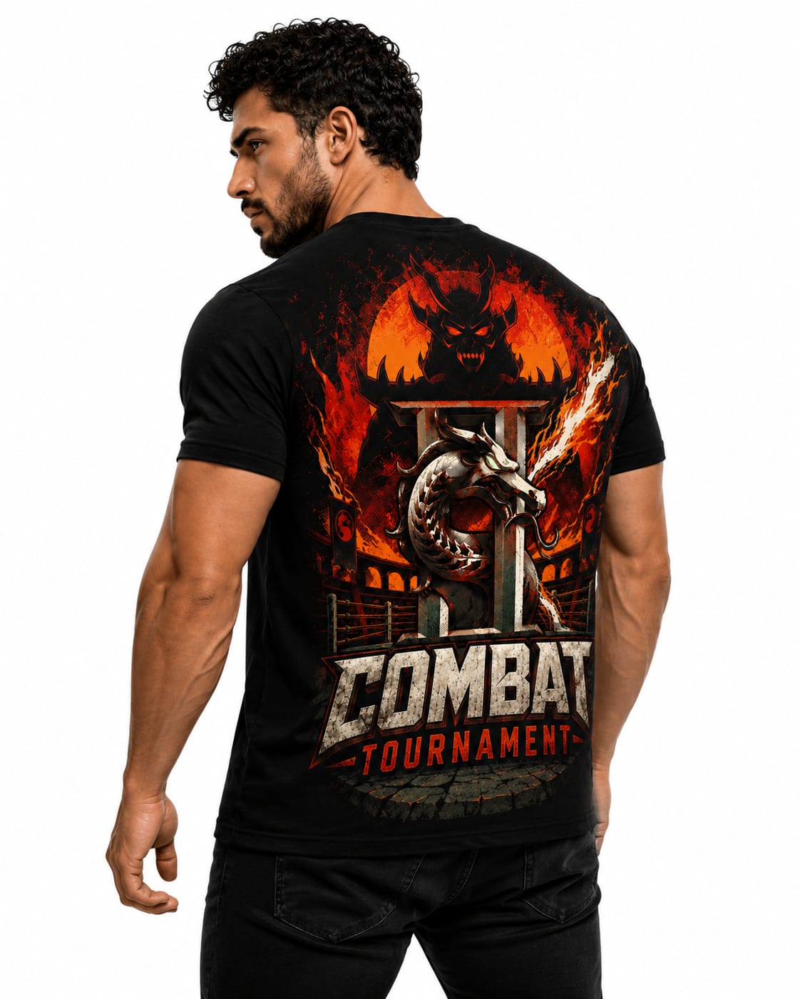 Combat Tournament – Oversized Graphic T-Shirt | Warrior Arena Edition