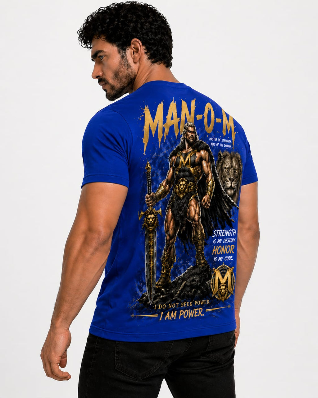 MAN-O-M™️ Warrior King Graphic T-Shirt | Premium Power Edition