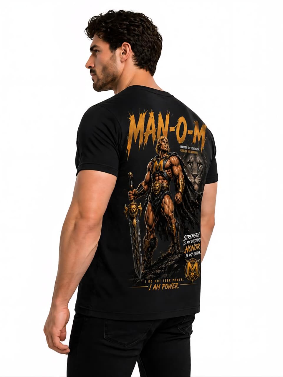MAN-O-M™️ Warrior King Graphic T-Shirt | Premium Power Edition