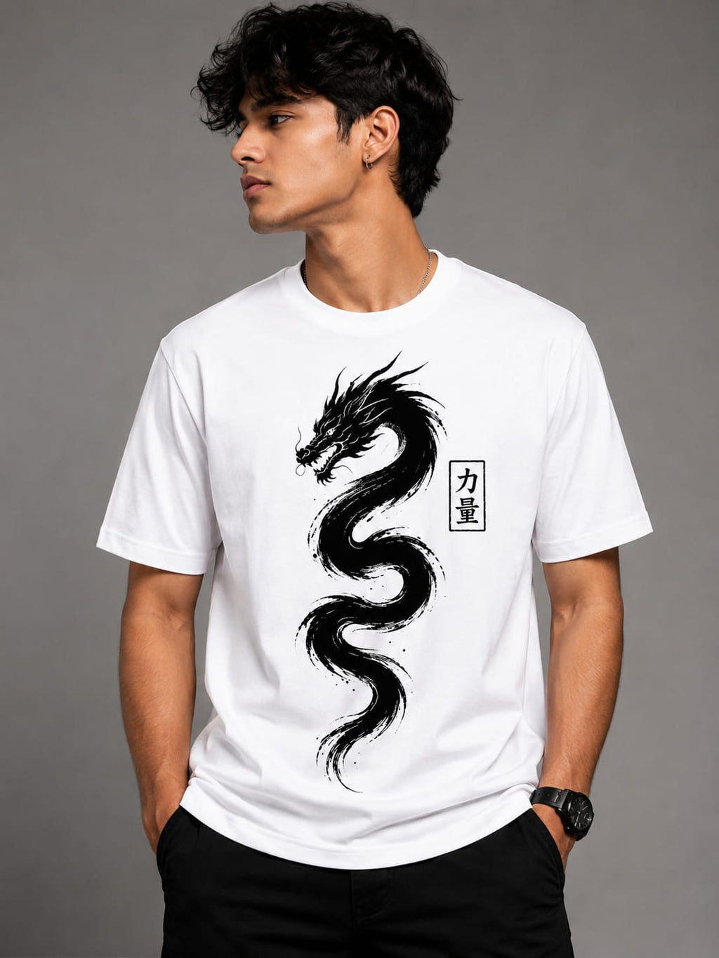 Golden Dragon – Premium Oversized Graphic T-Shirt