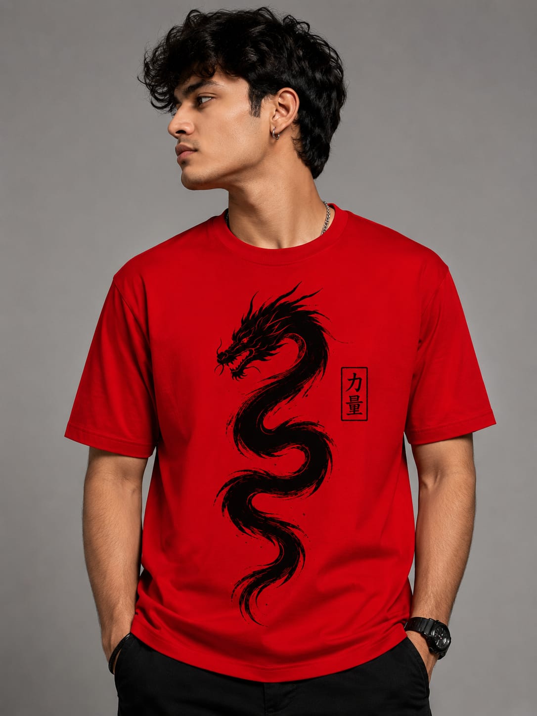 Golden Dragon – Premium Oversized Graphic T-Shirt