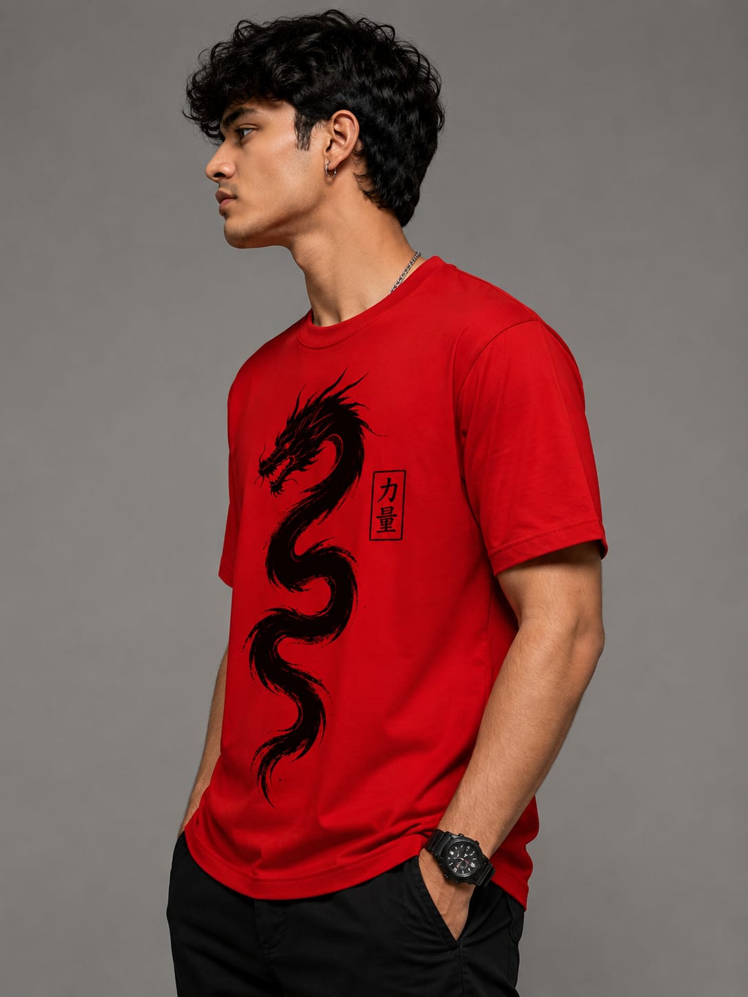 Golden Dragon – Premium Oversized Graphic T-Shirt