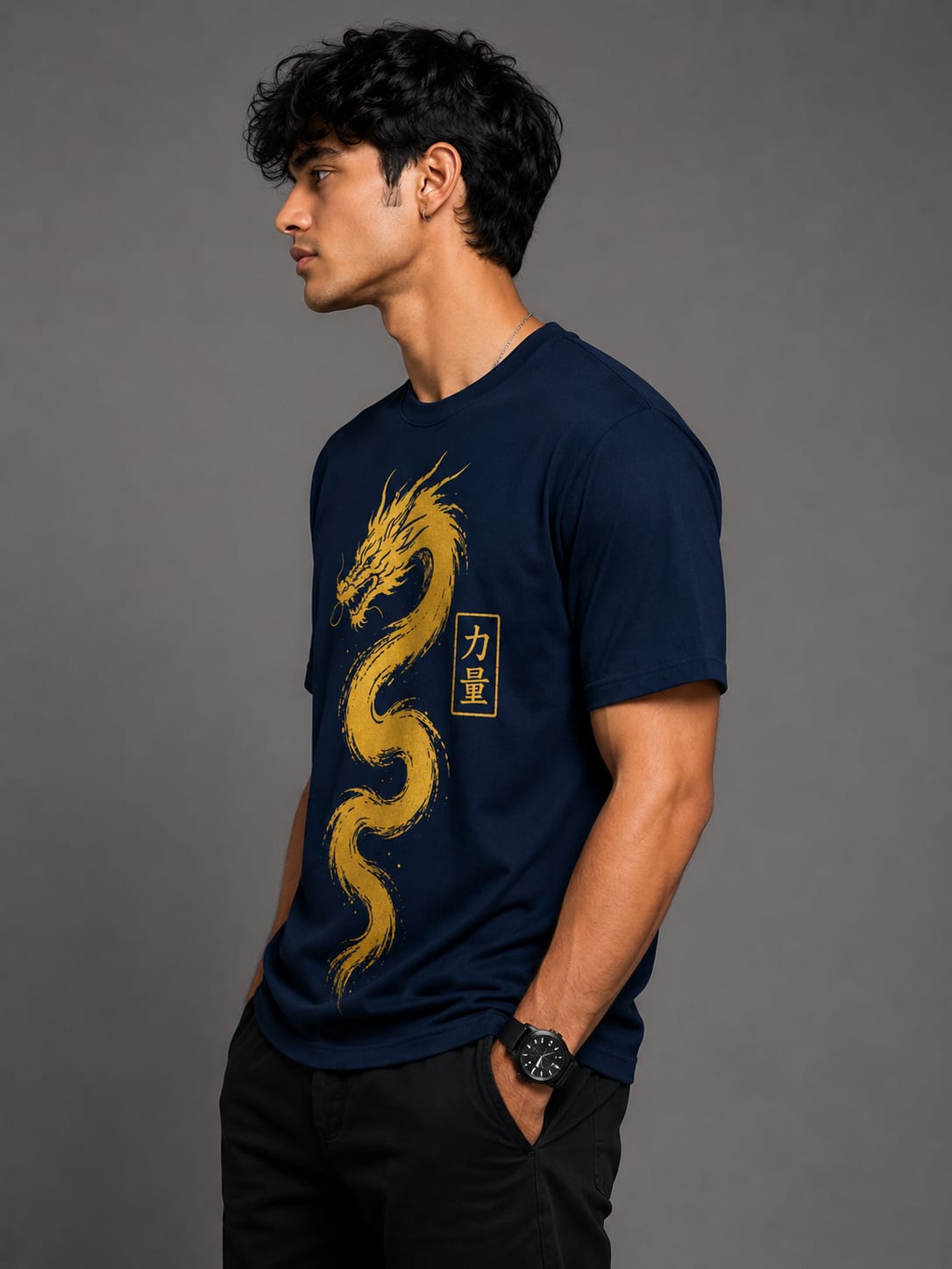 Golden Dragon – Premium Oversized Graphic T-Shirt