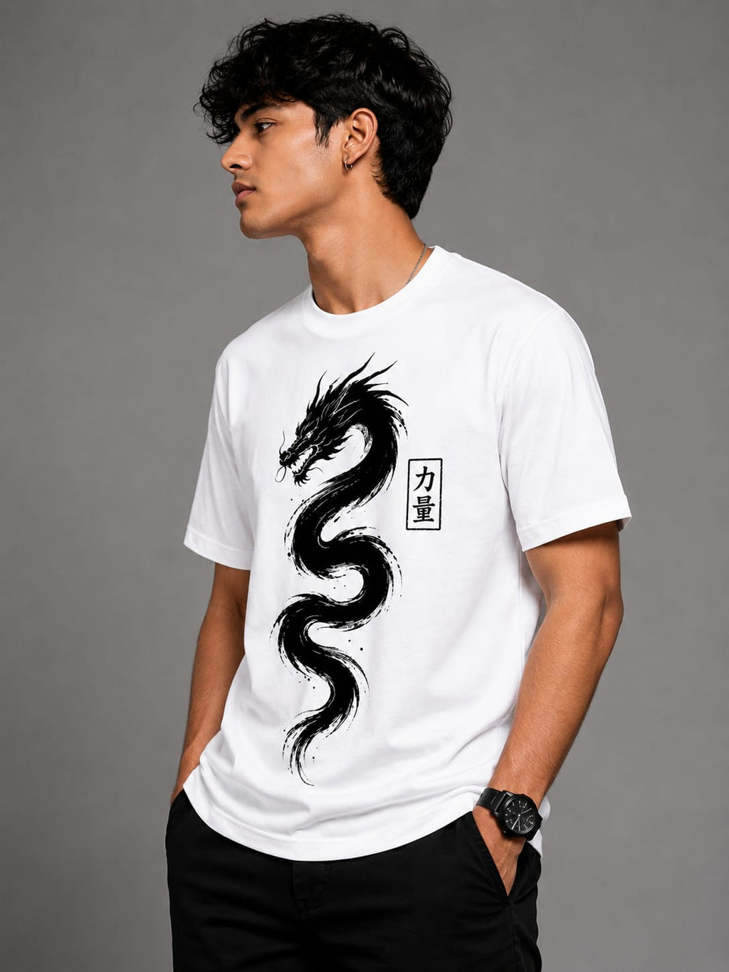 Golden Dragon – Premium Oversized Graphic T-Shirt