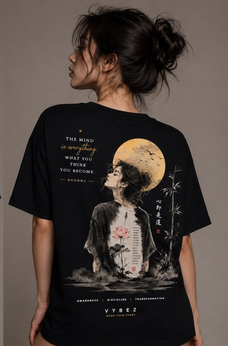 The Mind Is Everything – Premium Oversized Back Print T-Shirt