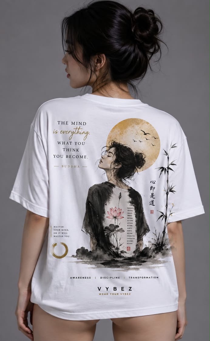 The Mind Is Everything – Premium Oversized Back Print T-Shirt