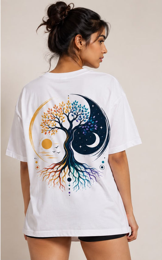 Tree of Balance – Philosophy Collection | Female Oversized T-Shirt