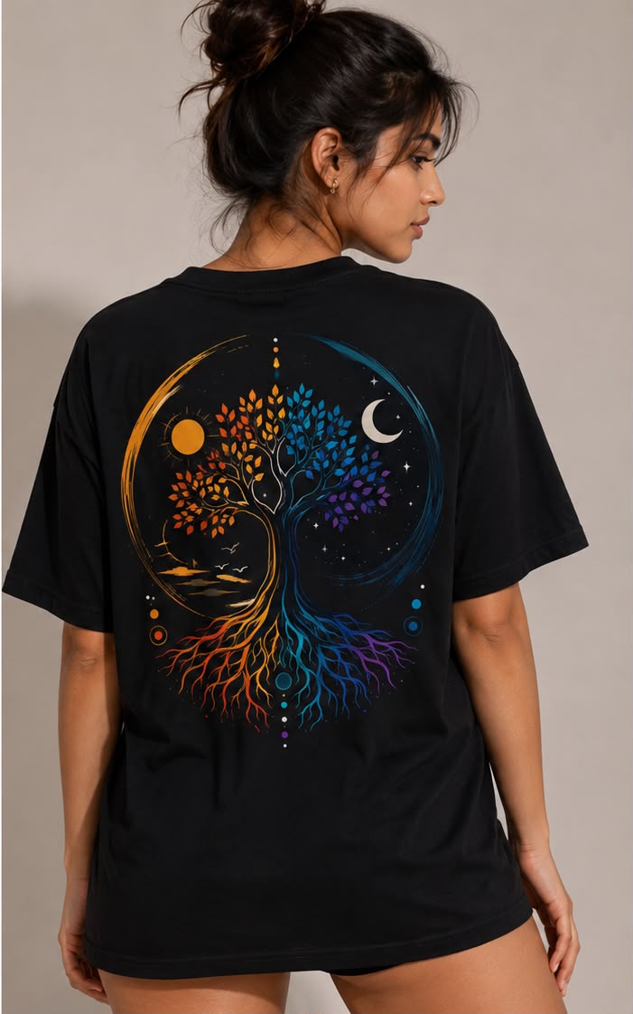 Tree of Balance – Philosophy Collection | Female Oversized T-Shirt