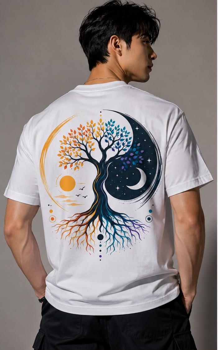 Tree of Balance – Philosophy Collection | Male Oversized T-Shirt