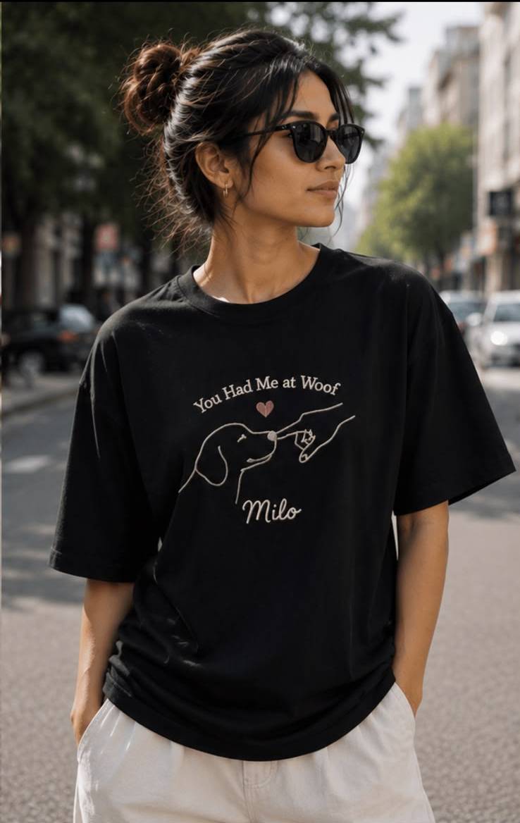 You Had Me at Woof – Personalized Dog Lover | Oversized T-Shirt
