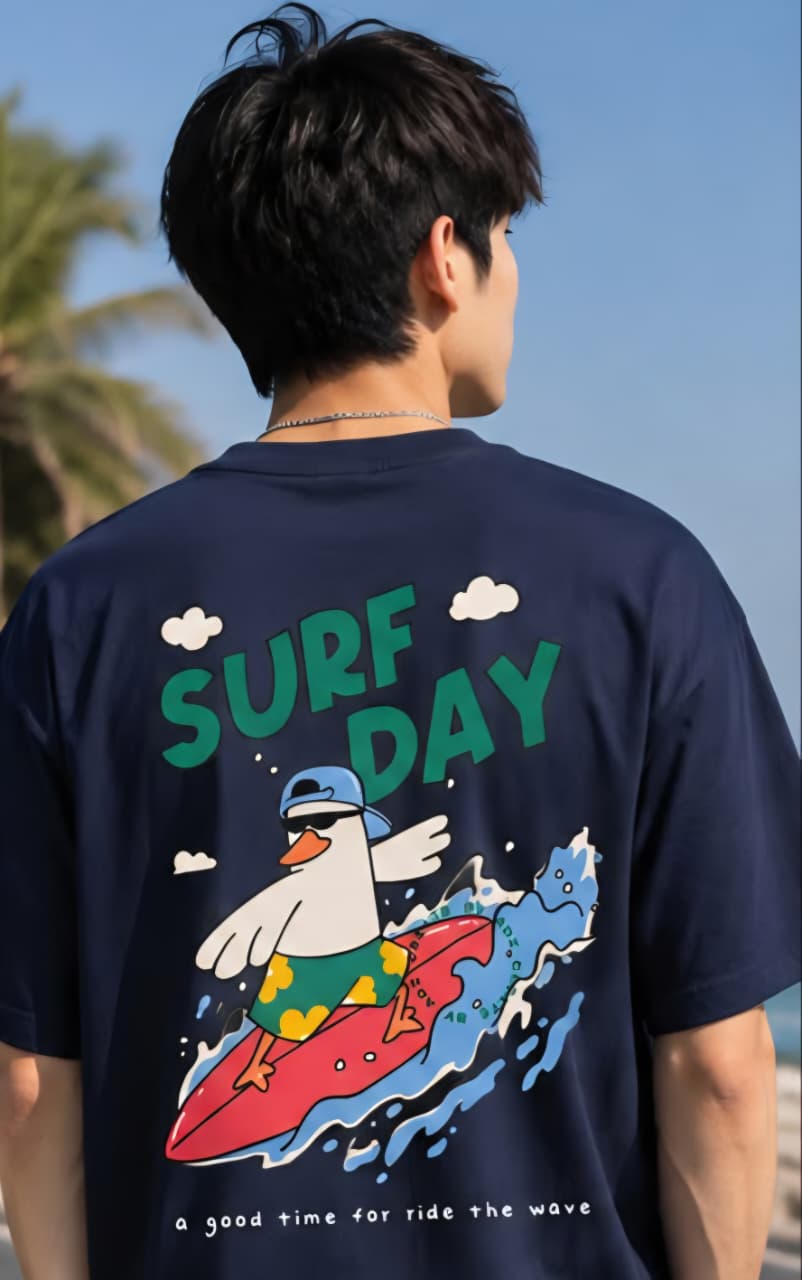 Surf Day – Oversized Gaming Vibes T-Shirt for Men