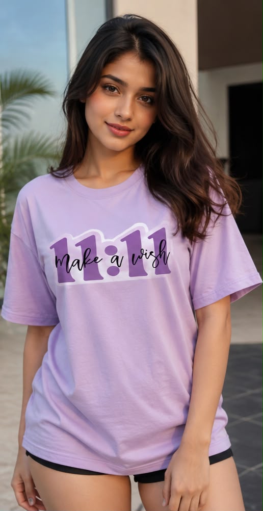 Make a Wish – (11:11)-Women's Oversized Graphic T-Shirt | Classic VYBEZ Collection