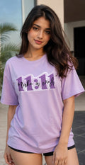 Make a Wish – (11:11)-Women's Oversized Graphic T-Shirt | Classic VYBEZ Collection