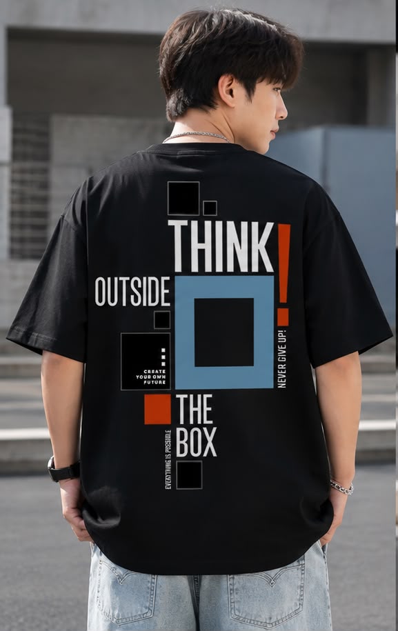 Think Outside the Box – Men's Oversized Graphic T-Shirt | Philosophy Collection