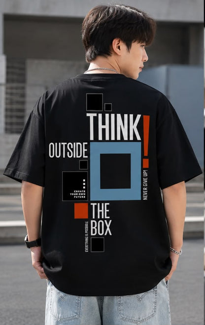 Think Outside the Box – Men's Oversized Graphic T-Shirt | Philosophy Collection