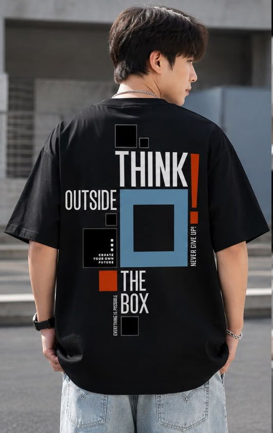 Think Outside the Box – Men's Oversized Graphic T-Shirt | Philosophy Collection