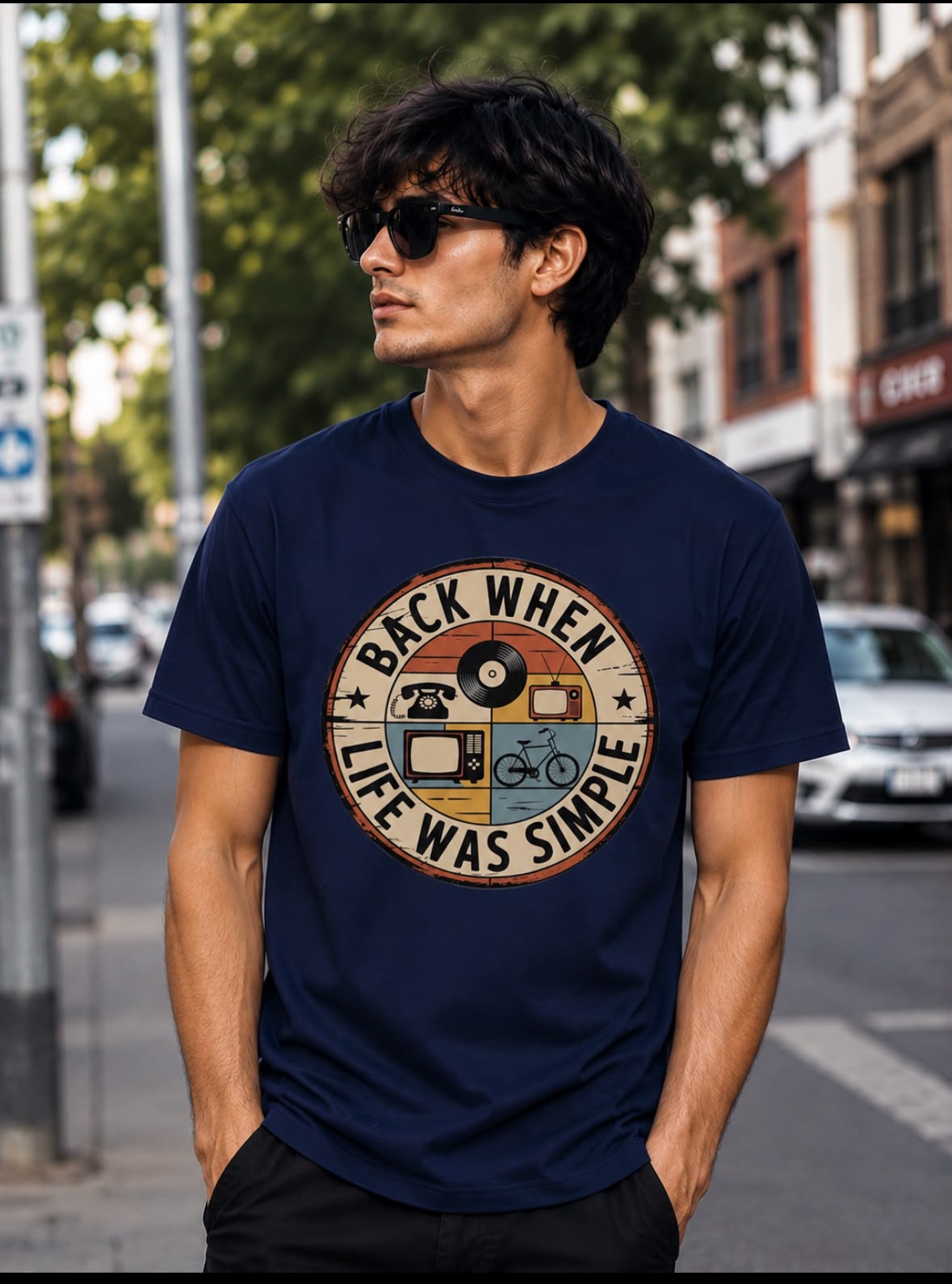 Back When Life Was Simple – Men's Oversized Graphic T-Shirt | Philosophy Collection