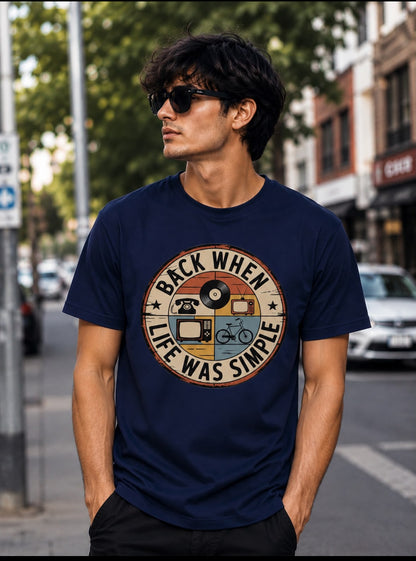 Back When Life Was Simple – Men's Oversized Graphic T-Shirt | Philosophy Collection