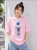 Ocean Harmony Oversized Graphic T-Shirt for Women