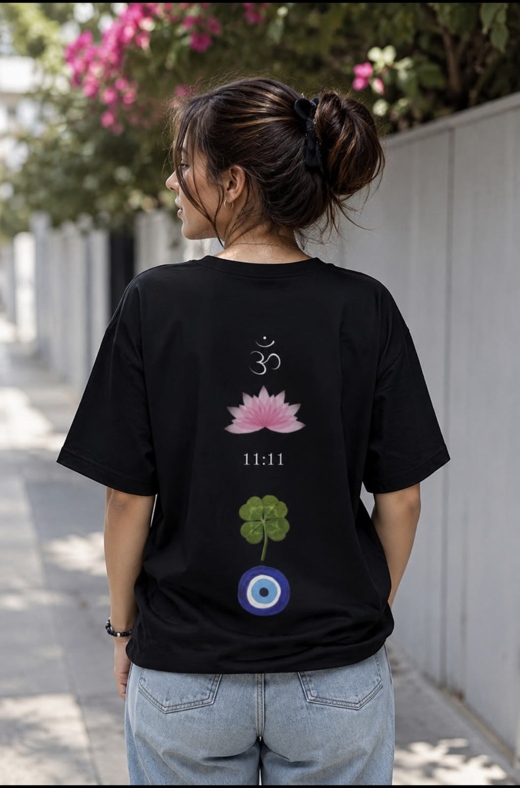 Lucky Harmony Oversized Graphic T-Shirt for Women
