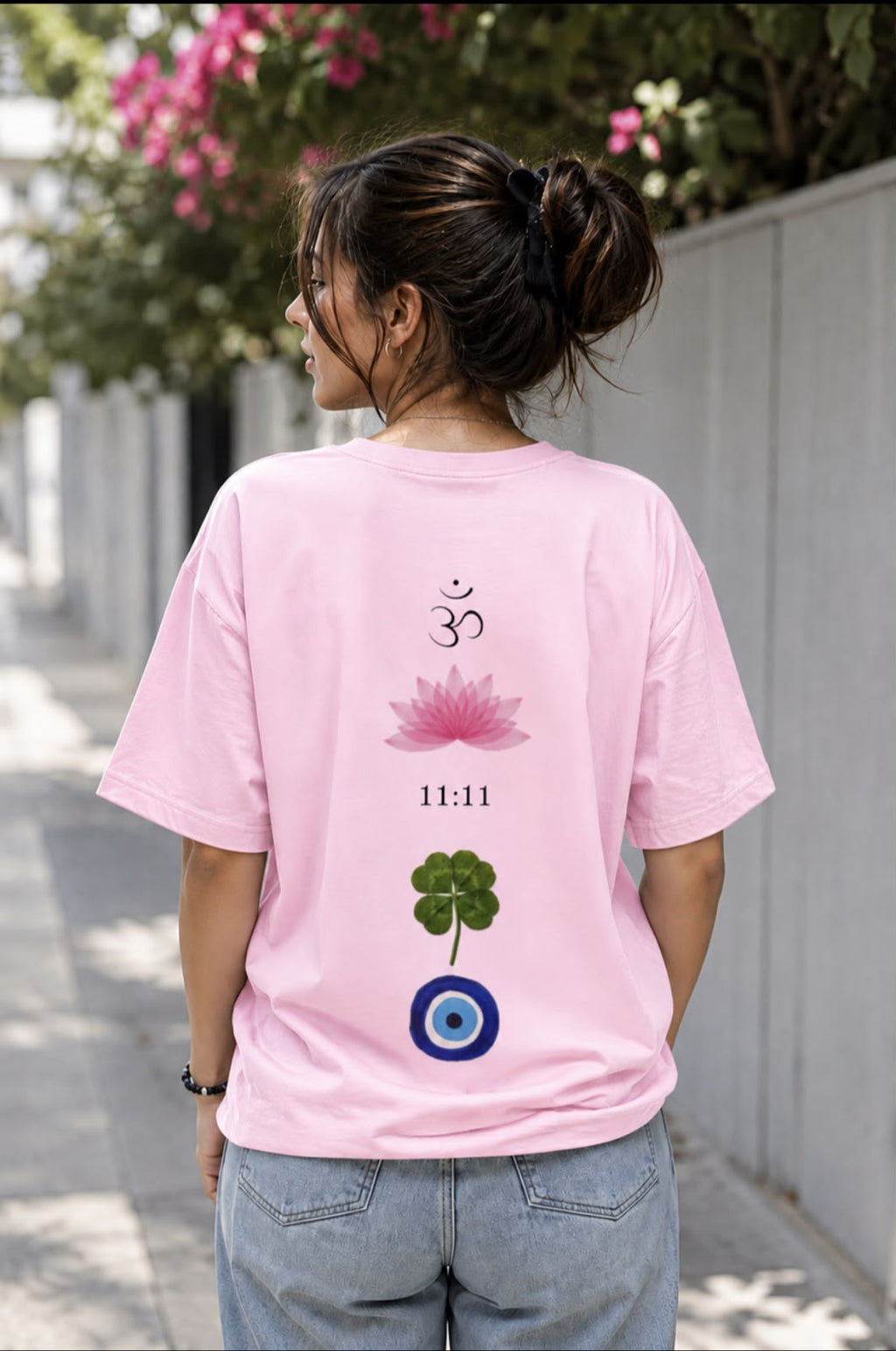 Lucky Harmony Oversized Graphic T-Shirt for Women