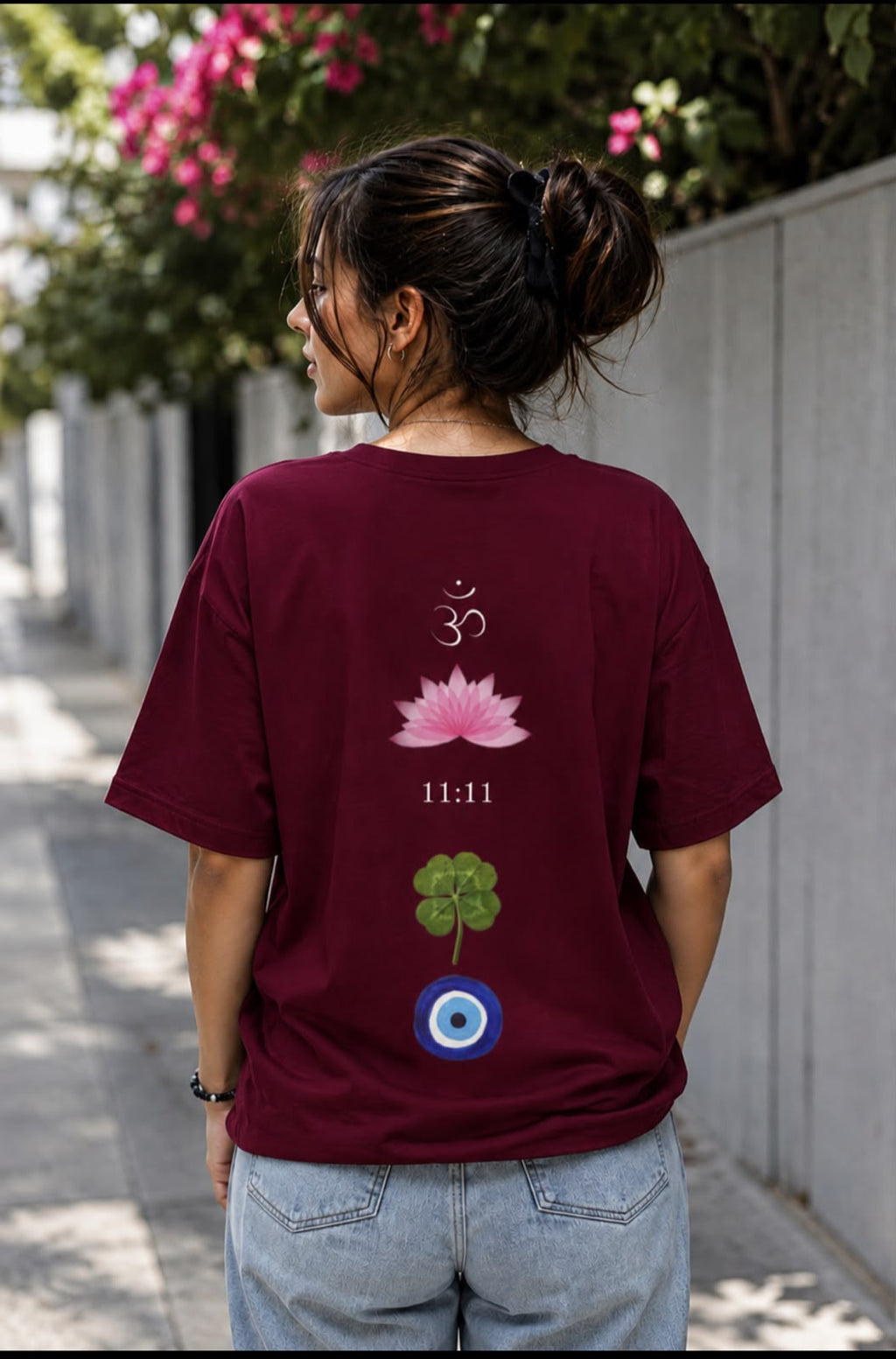 Lucky Harmony Oversized Graphic T-Shirt for Women