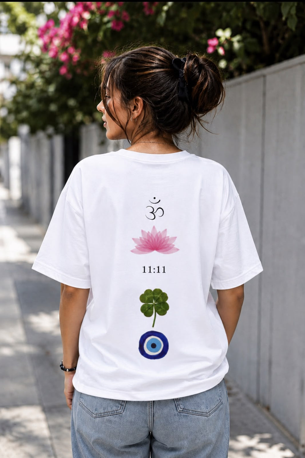 Lucky Harmony Oversized Graphic T-Shirt for Women