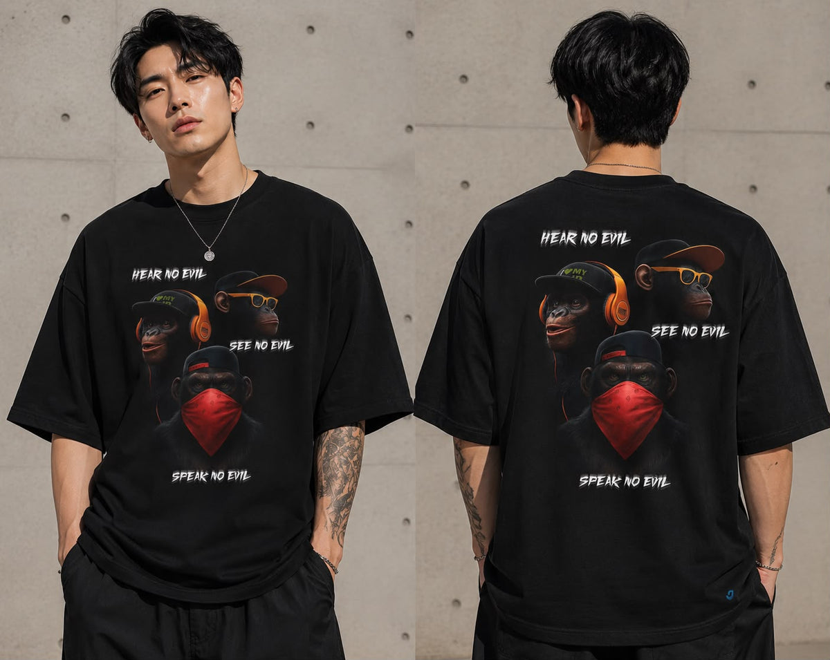 Three Wise Rebels Oversized Graphic T-Shirt for Men