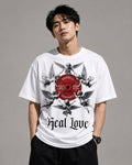 Heal Love Oversized Gym T-Shirt for Men | VYBEZ Gym Collection | Front & Back Graphic