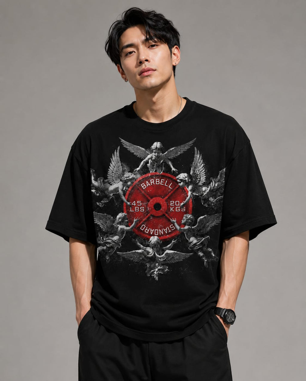 Heal Love Oversized Gym T-Shirt for Men | VYBEZ Gym Collection | Front & Back Graphic