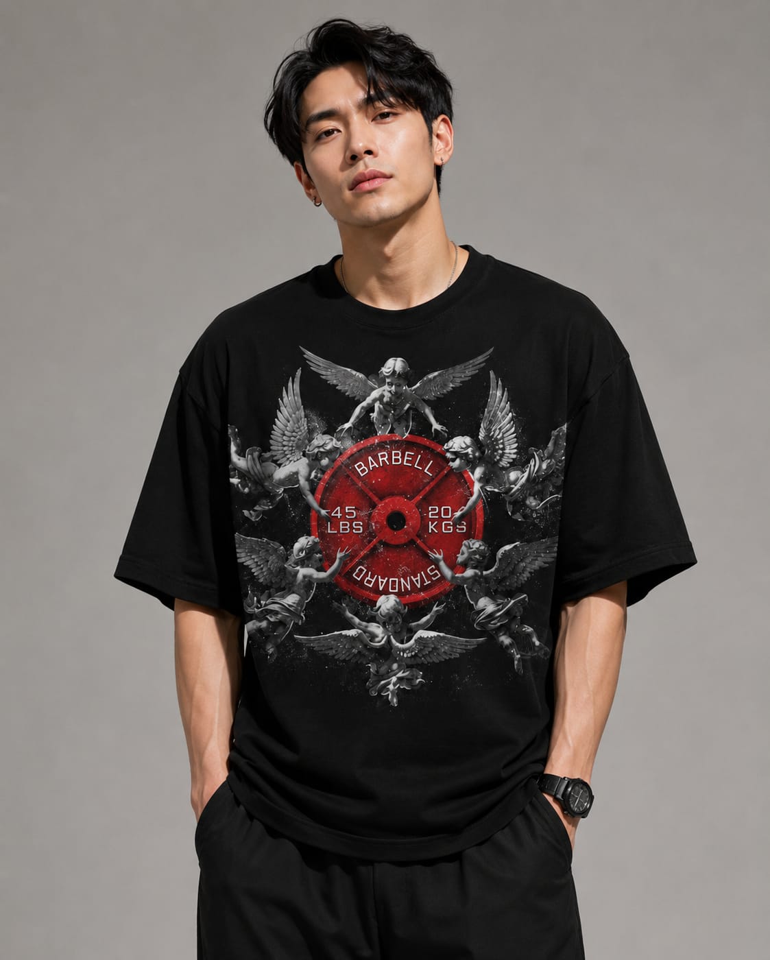 Heal Love Oversized Gym T-Shirt for Men | VYBEZ Gym Collection | Front & Back Graphic