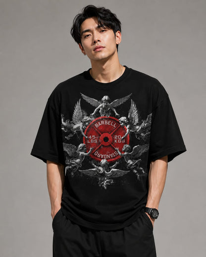 Heal Love Oversized Gym T-Shirt for Men | VYBEZ Gym Collection | Front & Back Graphic