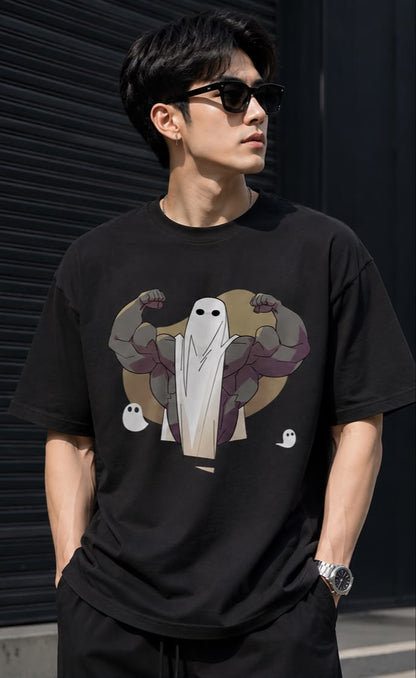 Phantom Gains Oversized T-Shirt for Men | Funny Gym Streetwear
