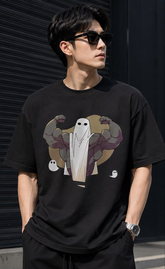 Phantom Gains Oversized T-Shirt for Men | Funny Gym Streetwear