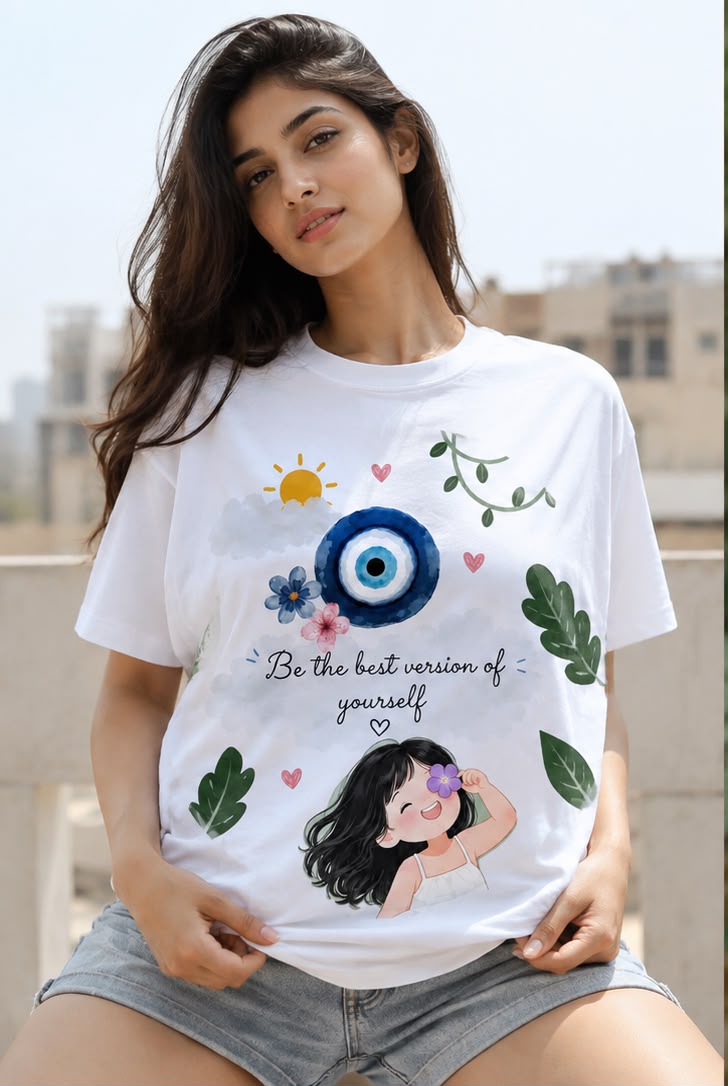 Best Version Oversized T-Shirt for Women | Positive Mindset Graphic Tee