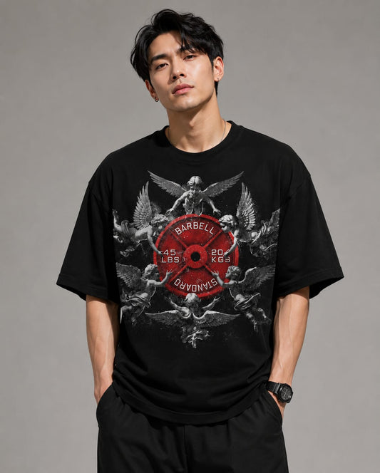 Guardian of Strength Oversized Gym T-Shirt for Men | Premium Workout Graphic Tee