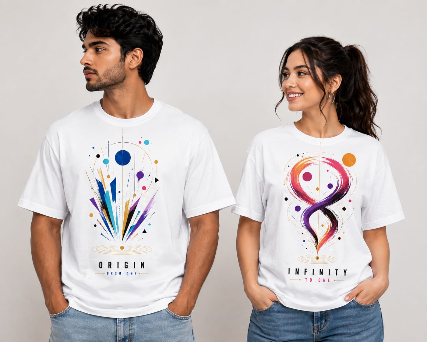 ORIGIN × INFINITY – Couple Oversized T-Shirt Set