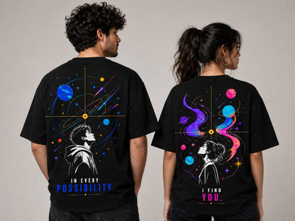 IN EVERY POSSIBILITY × I FIND YOU – Couple Oversized T-Shirt Set