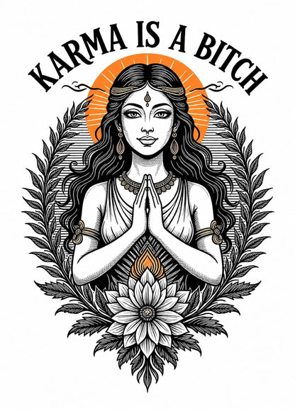 KARMA IS A BITCH – Oversized Graphic T-Shirt | Premium Cotton Streetwear Tee