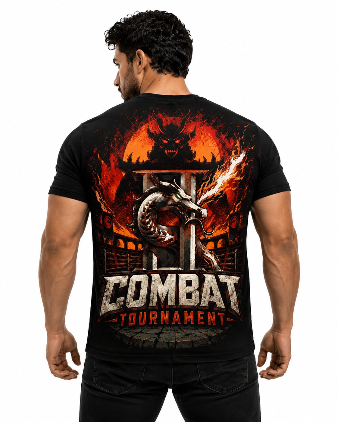 Combat Tournament – Oversized Graphic T-Shirt | Warrior Arena Edition