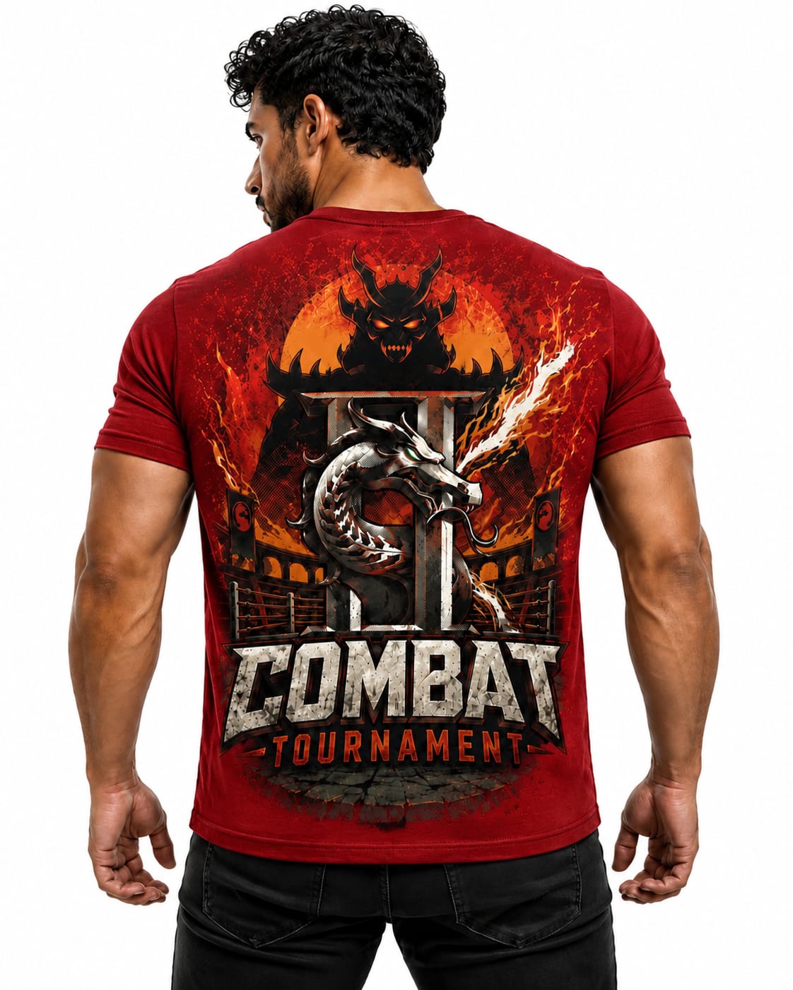 Combat Tournament – Oversized Graphic T-Shirt | Warrior Arena Edition
