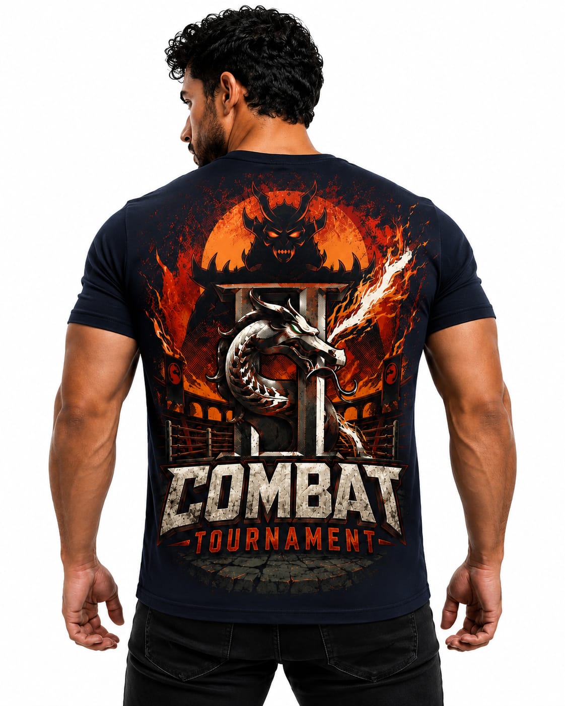 Combat Tournament – Oversized Graphic T-Shirt | Warrior Arena Edition