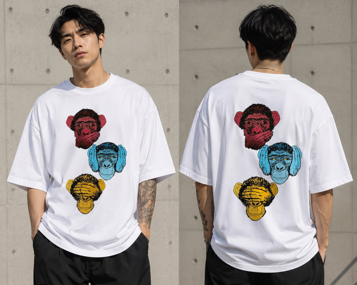 Three Wise Rebels Oversized Graphic T-Shirt for Men
