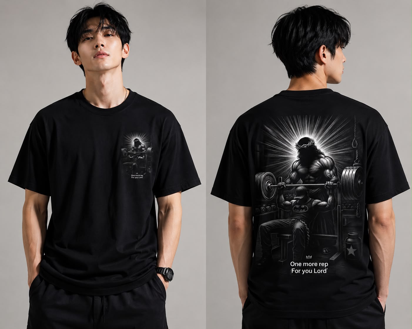 One More Rep Oversized Graphic T-Shirt for Men