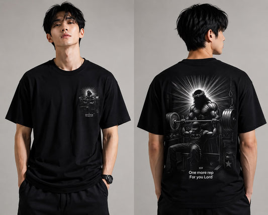 One More Rep Oversized Graphic T-Shirt for Men